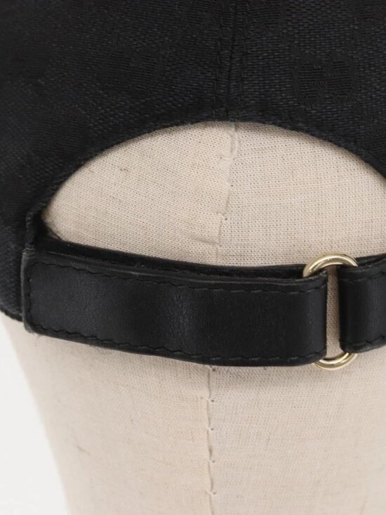 GUCCI GG Canvas Web Sherry Line Cap Black Red Green 200035 Auth 163480 main image 4